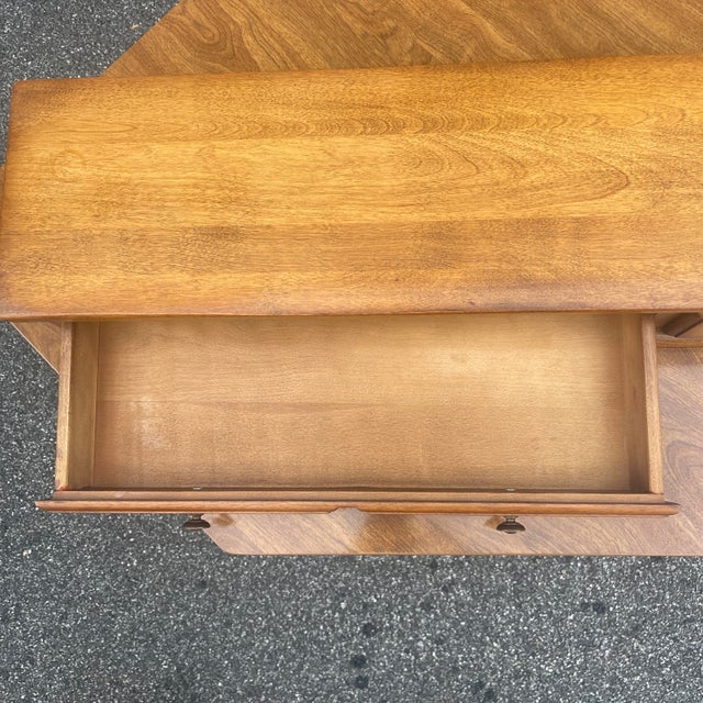 Late 20th Century Vintage Cushman Colonial Solid Maple 2 Drawer Dresser Topper or Jewelry Box For Sale - Image 5 of 12