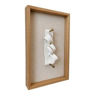 Vintage Sculptural Relief Wall Art in New Custom Frame For Sale