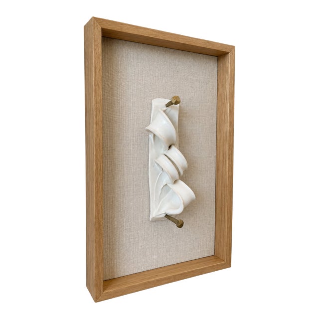 Vintage Sculptural Relief Wall Art in New Custom Frame For Sale