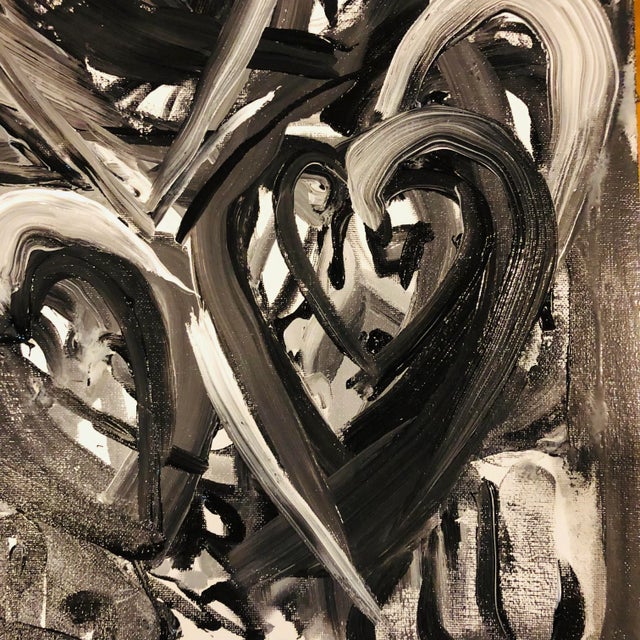 Original Hearts Acrylic Oil Painting by Erik Sulander, O/C 16x10. Signed, unframed.