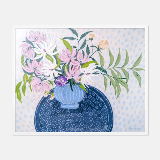 Contemporary Spring Blooms by Marisa Anon in White Frame, Small Art Print For Sale - Image 3 of 3