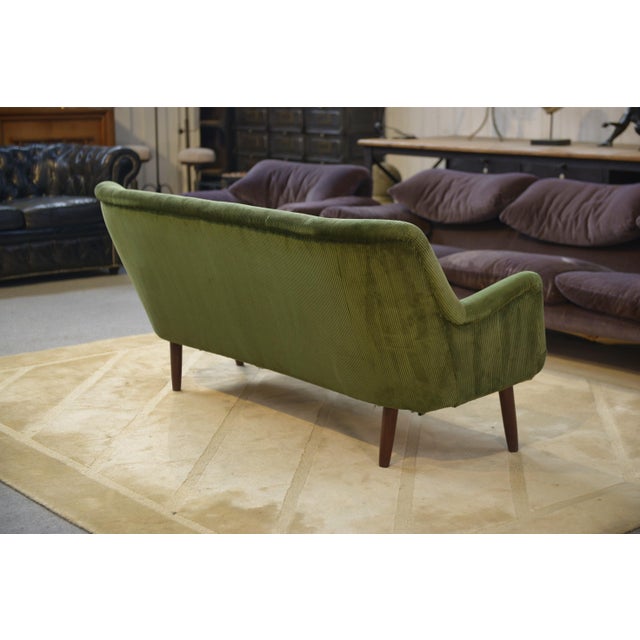 Vintage Green Velvet Sofa, 1960s For Sale - Image 9 of 15