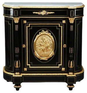 Antique Napoleon III Sideboard in Blackened Wood and Gilded Bronze