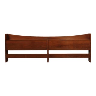 Mid Century Modern Walnut Wide King Size Headboard For Sale