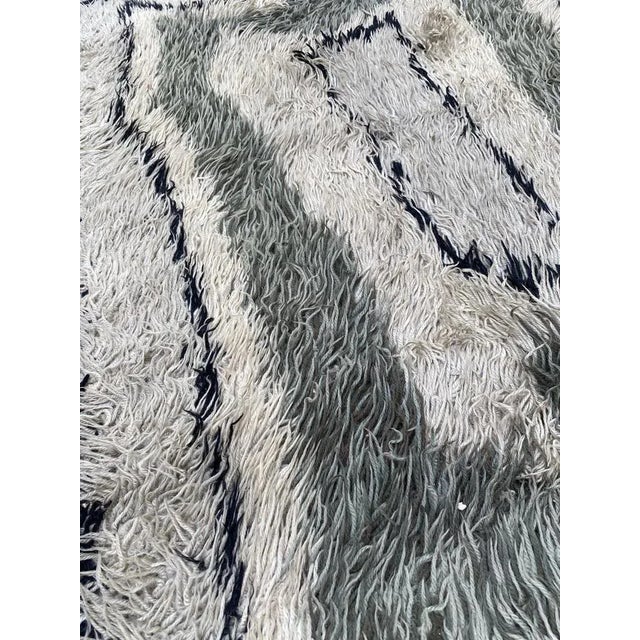 Blue Vintage Scandinavian Rug, 1970s For Sale - Image 8 of 16