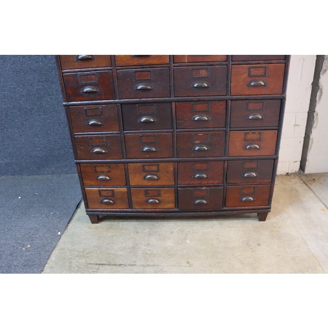 Globe Quarter Sawn Oak Sectional Stocking File Cabinet For Sale - Image 12 of 15