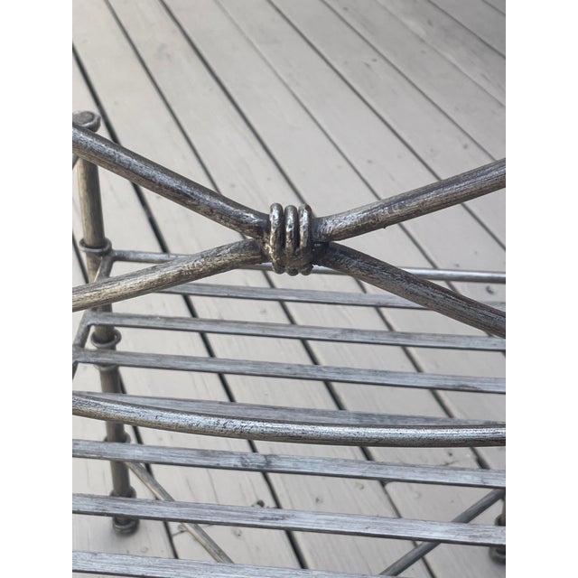 1980s Diego Giacometti Inspired Iron Table & 4 Chairs Dining Set For Sale - Image 10 of 18