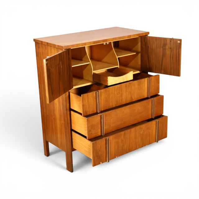 John Widdicomb Vintage Mid Century Modern Highboy Dresser C. 1960s For Sale - Image 9 of 13