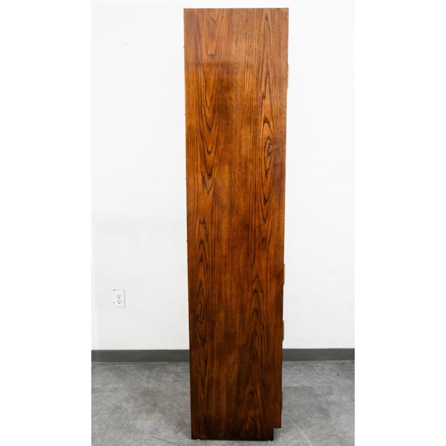 Henredon Vintage Henredon Tall Cabinets Campaign Style With Brass Accents, 2 Pieces, Attributed For Sale - Image 4 of 4