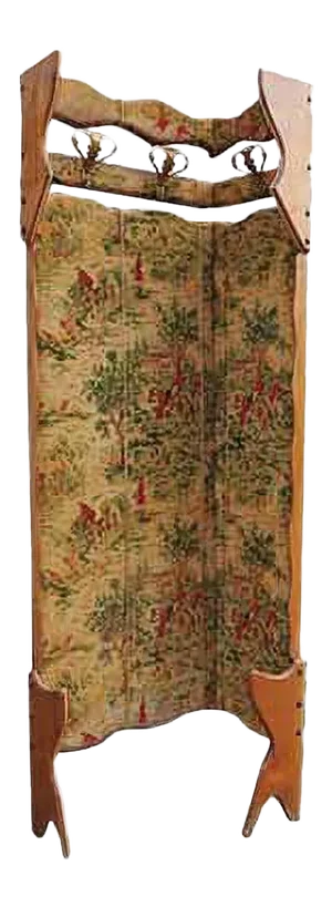 Beech & Velvet Corner Coat Rack, 1950s