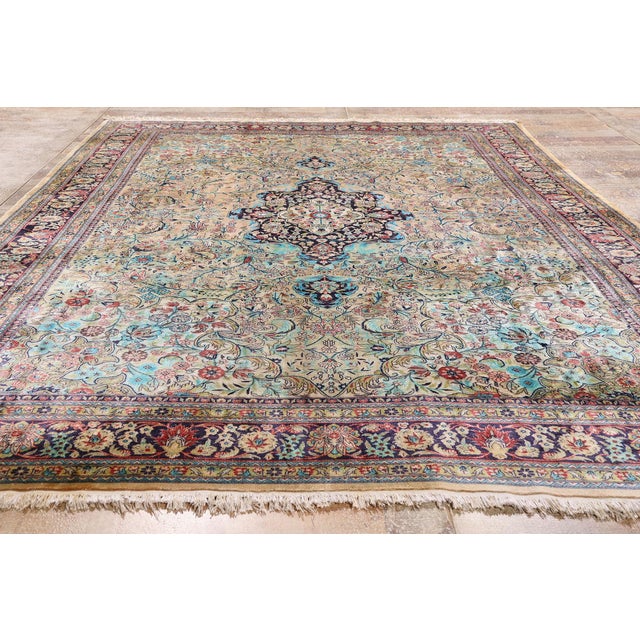 Vintage Persian Silk Qum Rug, 06'07 X 09'10 For Sale - Image 9 of 10