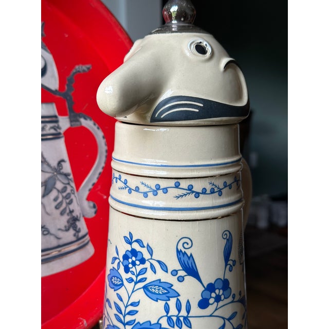 Metal Vintage 1960s Utica Club "Schultz & Dooley" German Lidded Steins & Advertising Tray - 3 Piece Set For Sale - Image 7 of 11