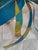 Vibrant hand-signed abstract metal sculpture by celebrated American artist Dorothy Gillespie. This dynamic three-...