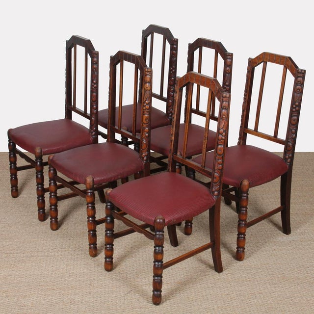 Art Deco French Chairs, 1930s, Set of 6 For Sale - Image 11 of 11
