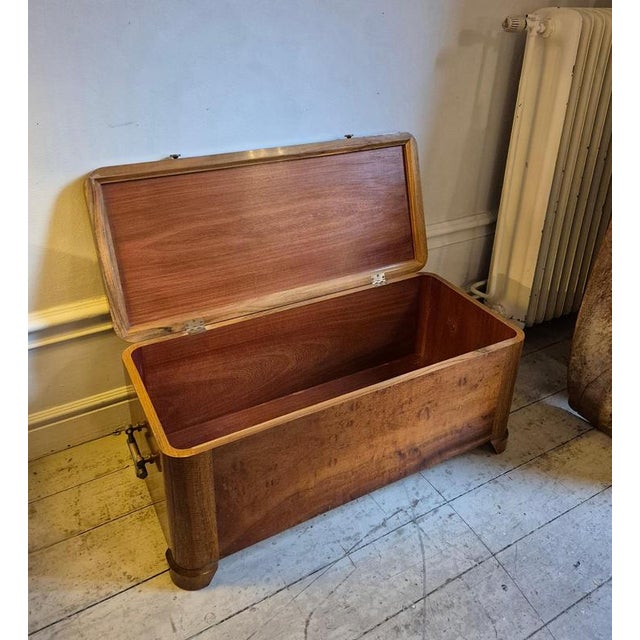 Swedish Modern Blanket Chest or Coffee Table with Marine Intarsia Decor, 1940s For Sale - Image 14 of 17