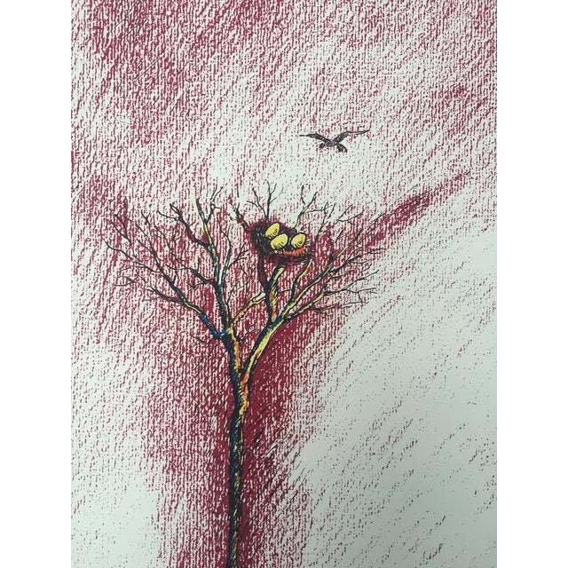 Roland Topor, Le Nid, 1970, Lithograph in Pencil For Sale - Image 4 of 5