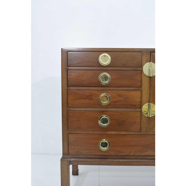 1950s Edward Wormley for Dunbar Cabinet with Brass Hardware For Sale - Image 9 of 14