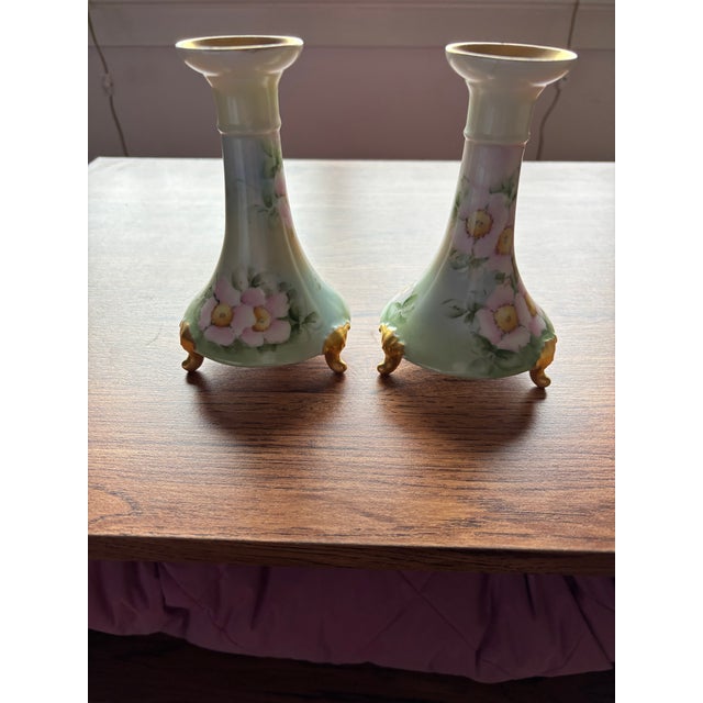 Ceramic Antique William Guerin Limoges Hand-Painted Five-Piece Dresser Set – France C. 1900–1925 For Sale - Image 7 of 9