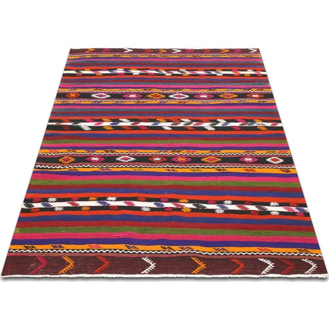1960s 1960s Turkish Kilim For Sale - Image 5 of 5