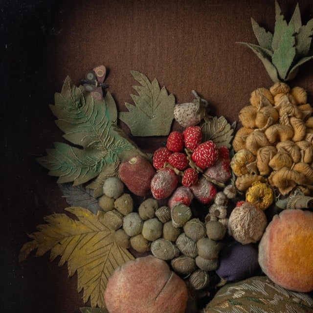 Mid 19th Century Feltwork Basket of Fruit, 19th Century For Sale - Image 5 of 9