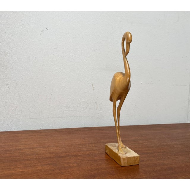 Mid-Century Wooden Flamingo Figurine, 1960s For Sale - Image 4 of 17