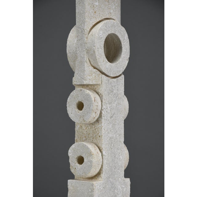 Alberto Cabiddu, Postmodern Totemic Sculpture, 1997, Pietra di Vicenza For Sale - Image 12 of 14