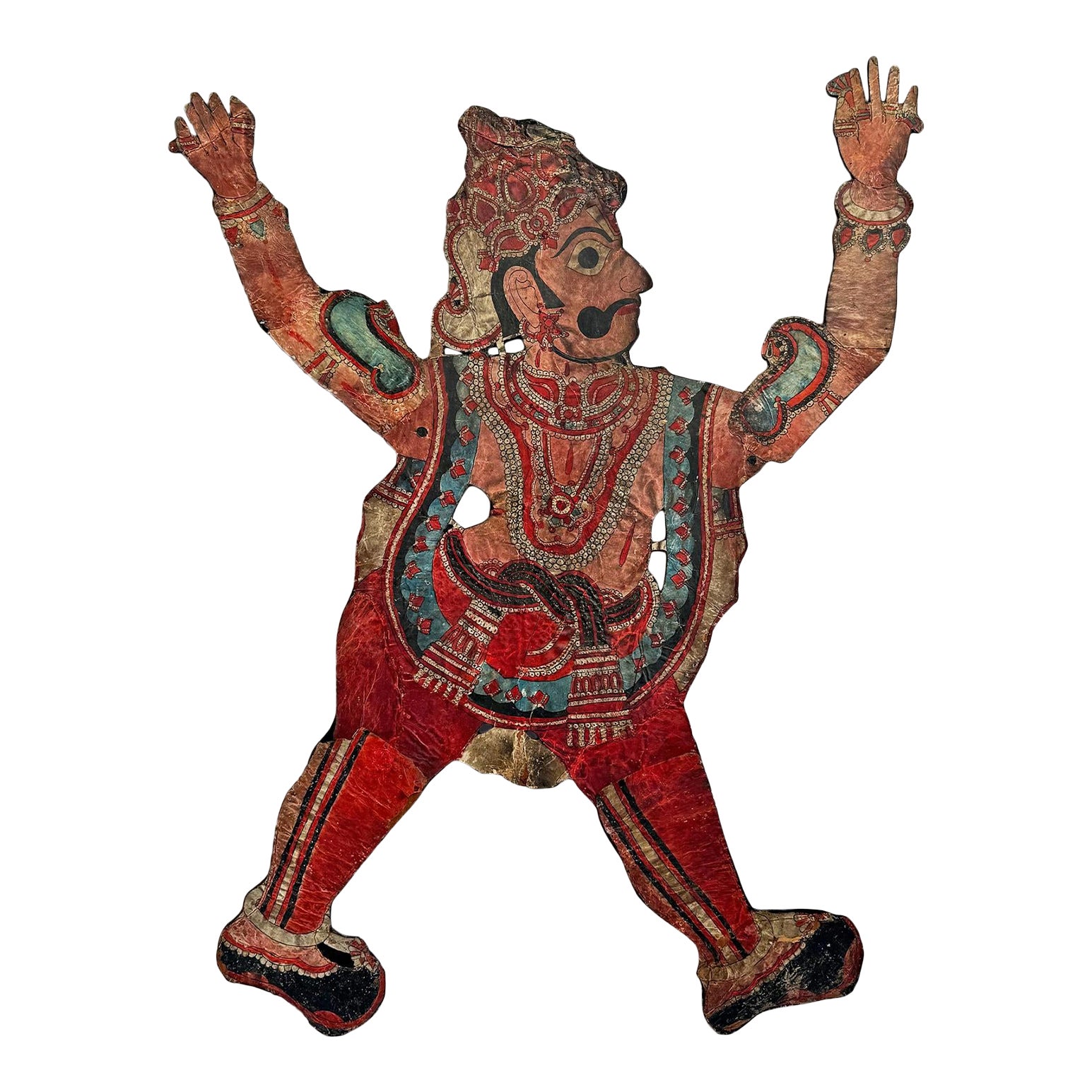 Antique Ravana Figure Ramayana Wall Art | Chairish