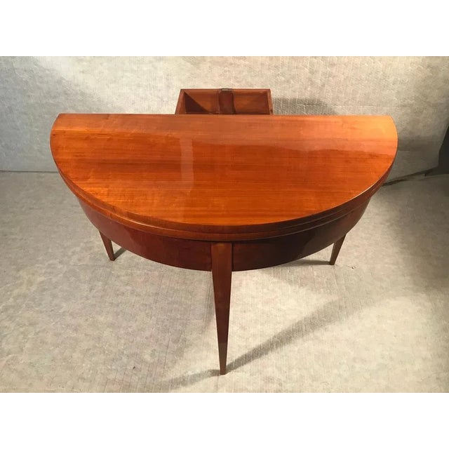 Biedermeier Demi-Lune Cherrywood Table, Germany, 1820s For Sale - Image 6 of 7