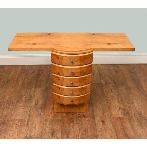 Art Deco Console Table in Blonde Maple, 1930s For Sale - Image 4 of 8