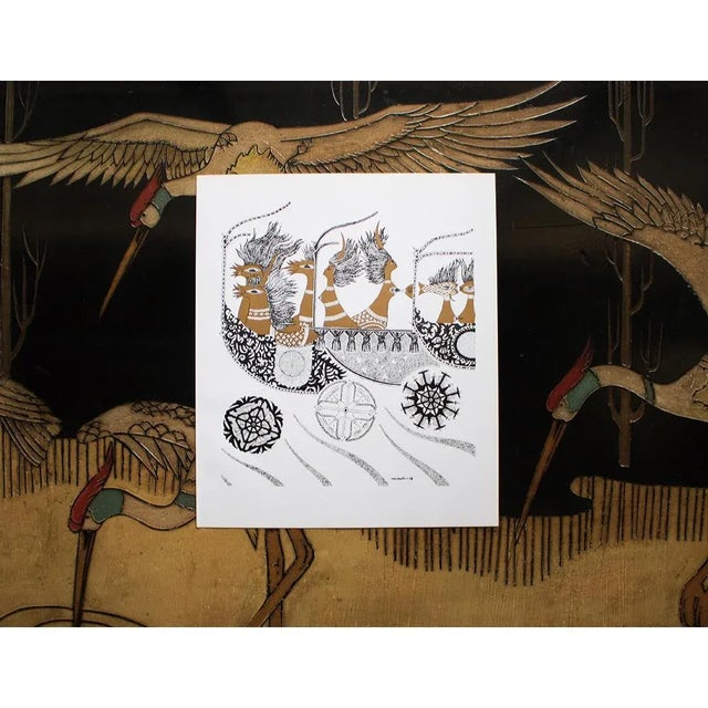 1968 Max Walter Svanberg Composition No. 6, Original Period Gold Leaf Lithograph For Sale - Image 10 of 13