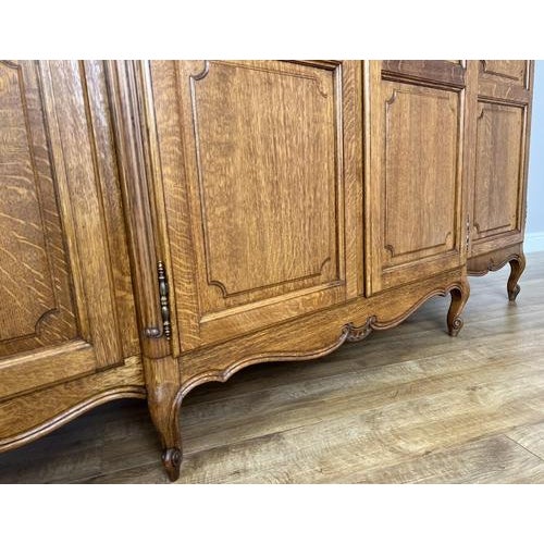 Brown Vintage French Louis XVI Style Wardrobe in Oak For Sale - Image 8 of 13