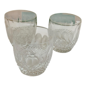1970s Waterford Crystal Old Fashioned Colleen Short Stems- Set of 3