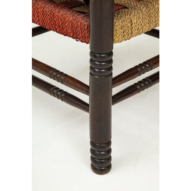 Pair of Spindle Back Armchairs With Woven Seats For Sale - Image 10 of 12