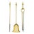 Set of 3 English Cast Brass Fire Tools For Sale