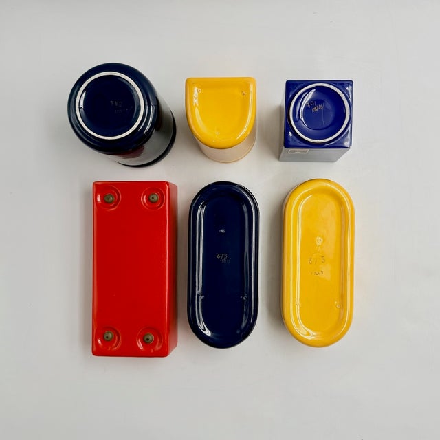 Ceramic Desk Accessories by Pino Spagnolo for Sicart, Italy, 1970s, Set of 6 For Sale - Image 15 of 17