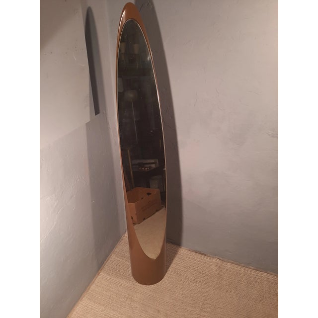 Glass Unghia Floor Mirror in Brown Plastic, 1970s For Sale - Image 7 of 11