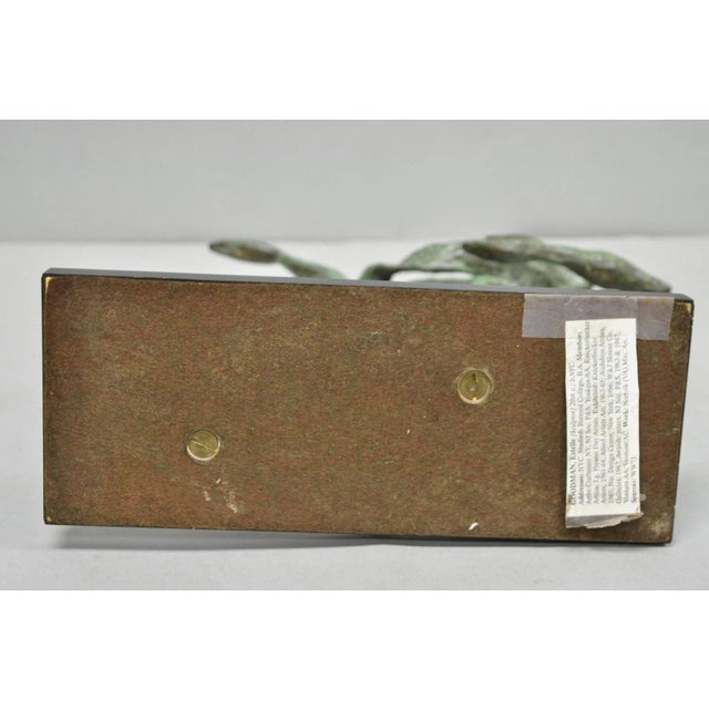 Mid 20th Century Estelle Goodman Brutalist Mid Century Modern Bronze Dancing Man Sculpture For Sale - Image 14 of 15