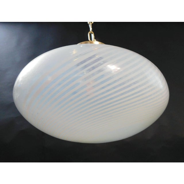 Italian 1960s Frosted Bollicine Murano Glass Pendant For Sale - Image 3 of 8