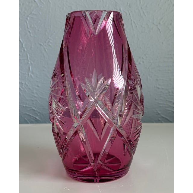 Set of Vintage Vases - Pink Glass, Floral Ceramic & Applied-Flower Glass For Sale - Image 10 of 13