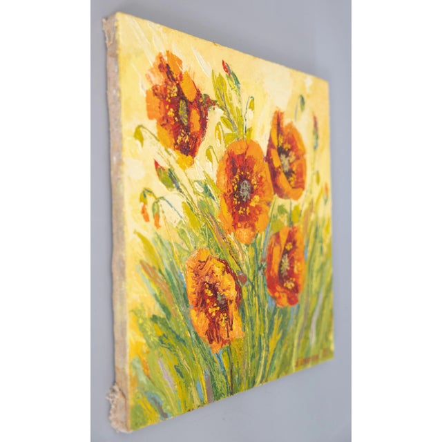 Impressionist Impressionist Poppies Floral Oil Painting For Sale - Image 3 of 7