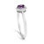 Early 21st Century 10K White Gold 5X3MM Oval Purple Amethyst and Diamond Accent Halo Ring (I-J Color, I1-I2 Clarity) - Ring Size 5 For Sale - Image 5 of 7