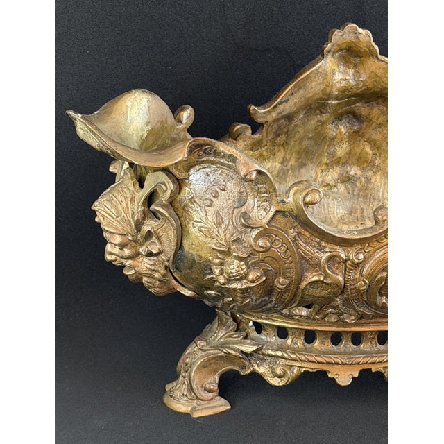 Rococo Large Antique French Rococo Revival Bronze Jardinière, 1800s For Sale - Image 3 of 9