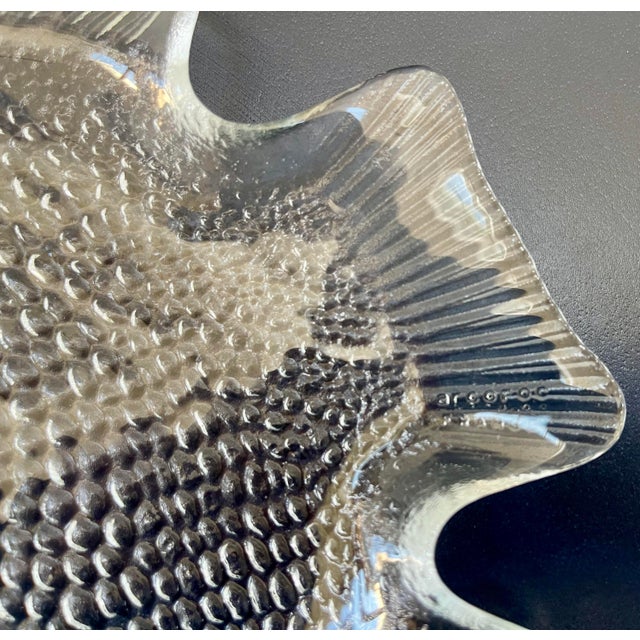 English Vintage Glass French Fish Plates - Set of 8 For Sale - Image 3 of 7