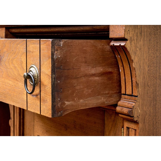 Brown Antique Marble Top Walnut Sideboard | Ca. 1870 For Sale - Image 8 of 11