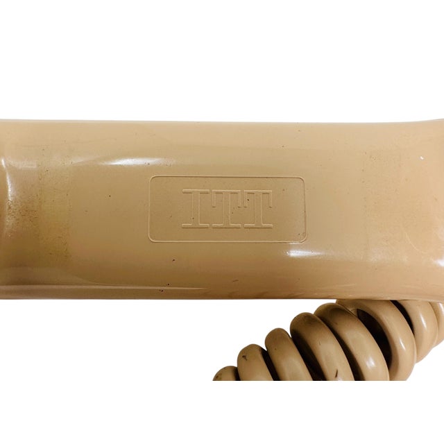 Vintage I T T Model 500 Beige Rotary Phone | Working 1983 Desk Telephone | Polished | Original Cords | Smooth Dial Movement For Sale - Image 10 of 14