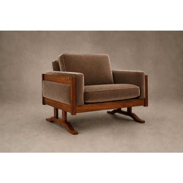 Brazilian Modern Pair of Armchairs in Caviúna and Mushroom-Taupe Mohair, Novo Rumo, 1960s For Sale - Image 18 of 18