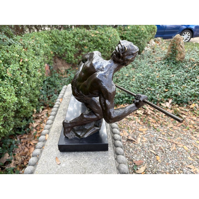 Brown 1930s French Art Deco Bronze Sculpture For Sale - Image 8 of 14