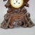 1900 Antique Swiss Wooden Mantle Clock With Eagle For Sale - Image 4 of 13