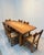 Wood Brutalist Oak Dining Table with Chairs, Set of 7 For Sale - Image 7 of 7