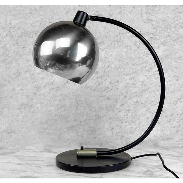 Mid-Century Space Age Chrome Eyeball Desk Lamp For Sale - Image 4 of 9